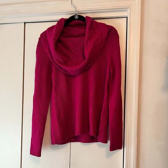 Chico's Raspberry Cowlneck Wool Sweater - Size 1 - Picture 1 of 4